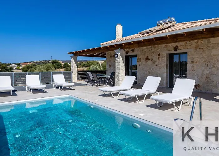 Leo's Red Stone & White Stone Made Villas, 2 With Private Pool In Village Villa Karavádhos